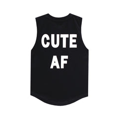 CUTE AF MUSCLE TEE SMALL PRINT